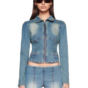 Denim jacket. 2000’s style denim jacket. Fitted denim jacket